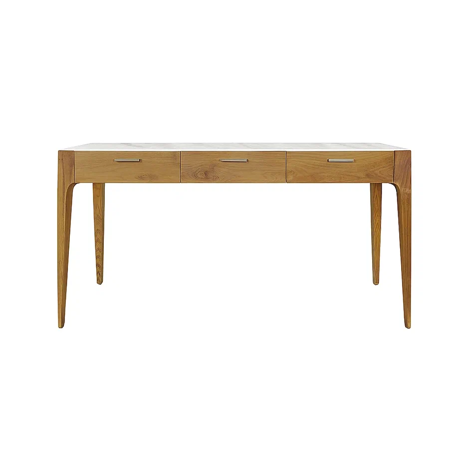 New York Console White Carrara Marble Top